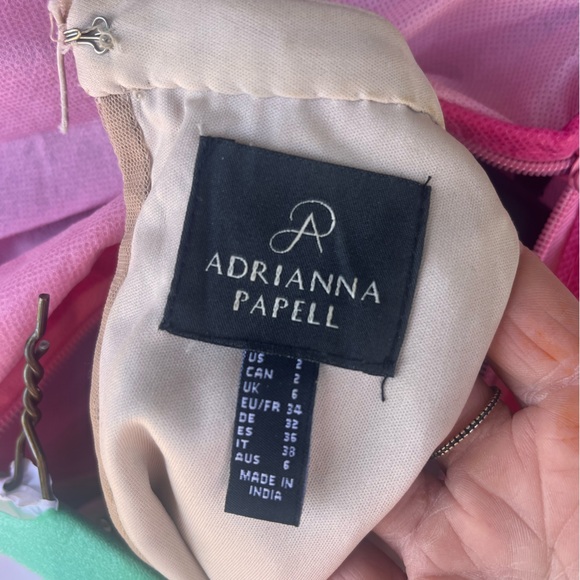 Adrianna Papell Gold Art Deco Beaded Blouson dress with Halter Neckline - Picture 4 of 4